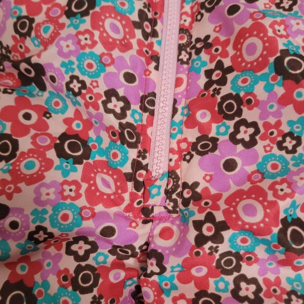 OshKosh B'Gosh Size 12M Snow Bib Overalls  Pink Floral Insulated Winter Pants